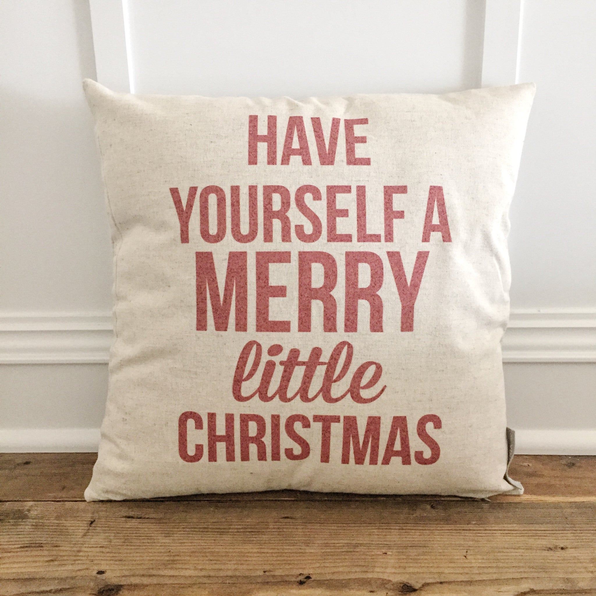 Merry Red Holiday Throw Pillow